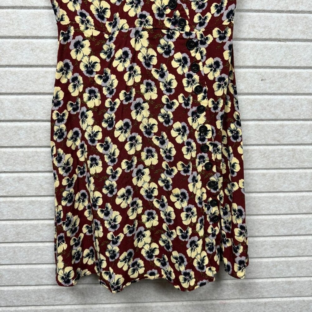 Madewell Floral Wrap Dress Short Sleeve Red Multicolor Size 0 - Picture 6 of 14